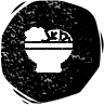 Spoon pouring food onto plate